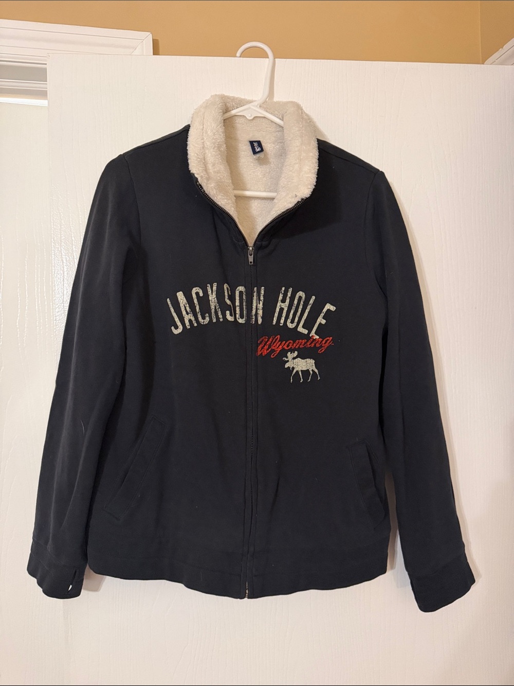 Wyoming Navy Blue Sherpa-Lined Zip Jacket